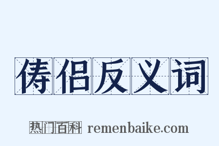 俦侣反义词是什么意思的图片